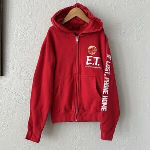 Universal Studios E.T. Extra-Terrestrial Hoodie Youth Small Red Zip Sweatshirt